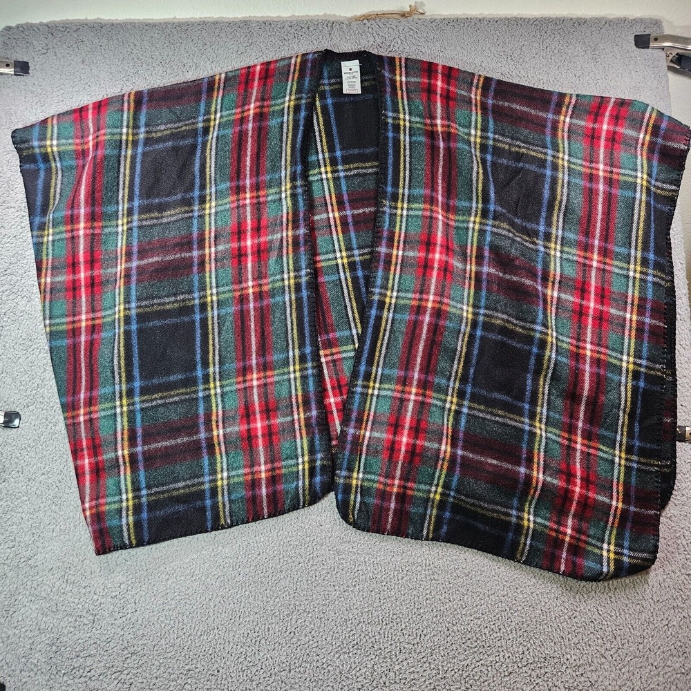 Woolrich Shawl Womens One Size Poncho Lightweight Fleece Multicolor Plaid